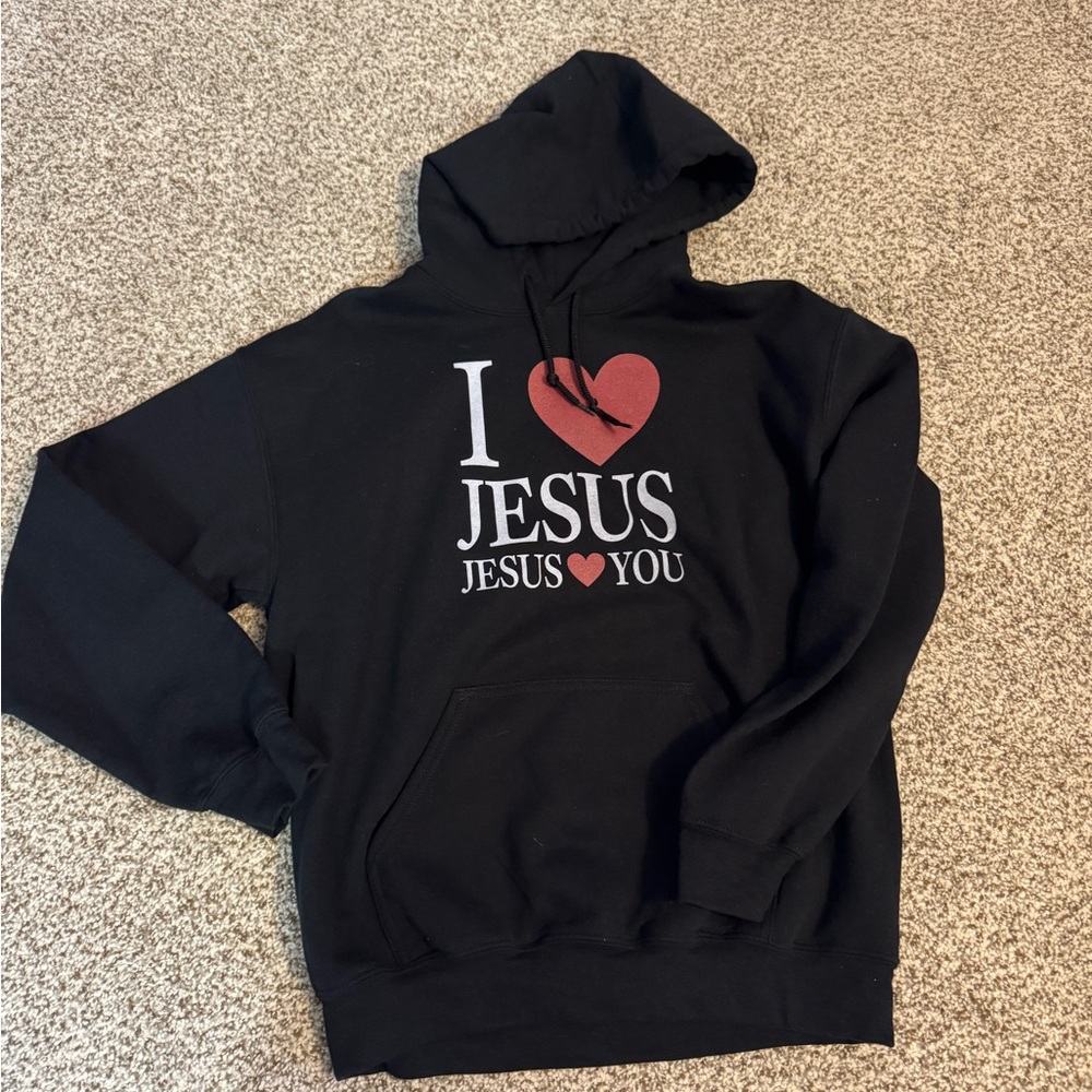 Black 'I Love Jesus' Hoodie